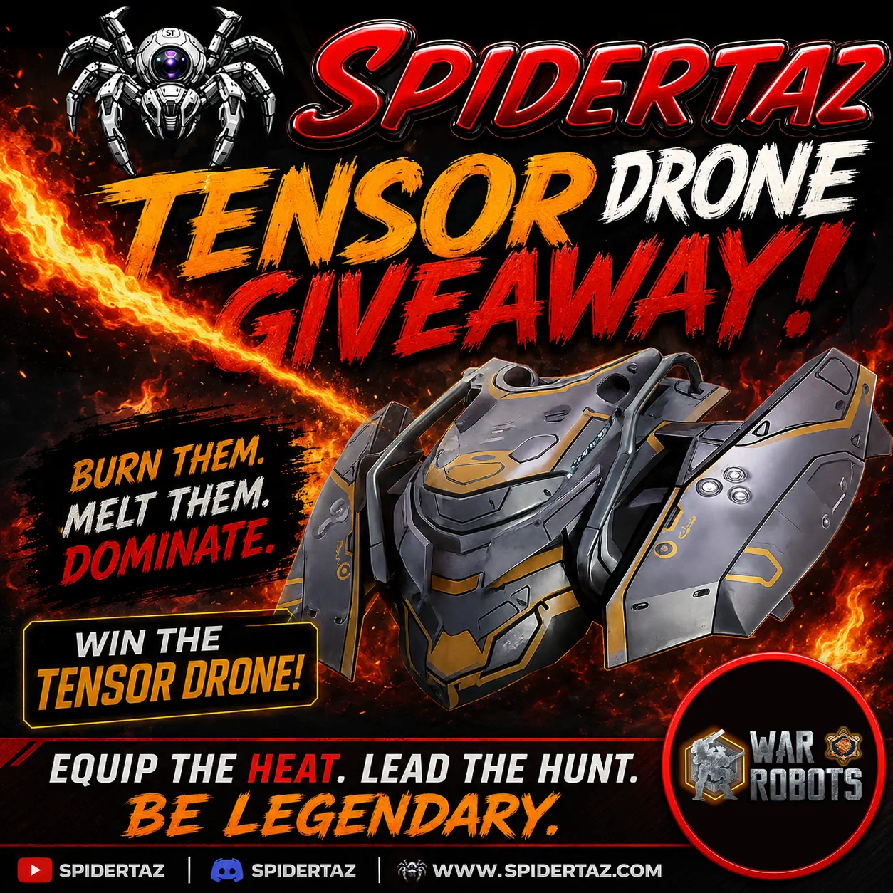 🔥🤖 SPIDER TAZ TENSOR DRONE GIVEAWAY 🤖🔥